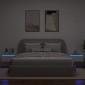 vidaXL Κομοδίνα Επιτοίχια με Φώτα LED 2 τεμ. Λευκά