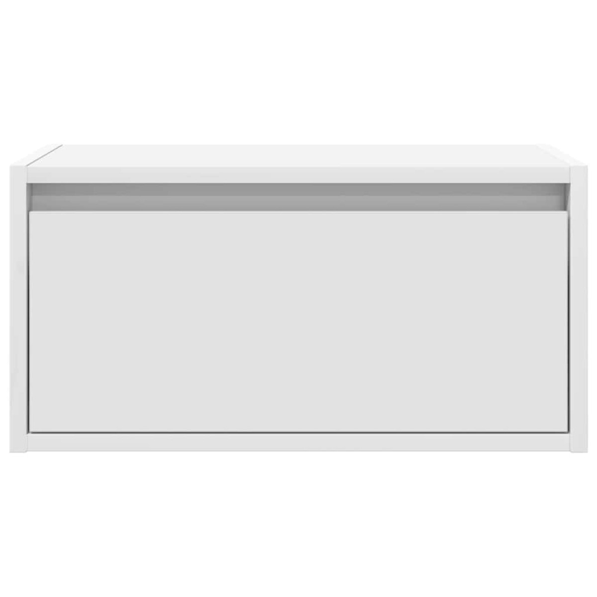 vidaXL Κομοδίνα Επιτοίχια με Φώτα LED 2 τεμ. Λευκά