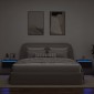 vidaXL Κομοδίνα Επιτοίχια με Φώτα LED 2 τεμ. Μαύρα Δρυς