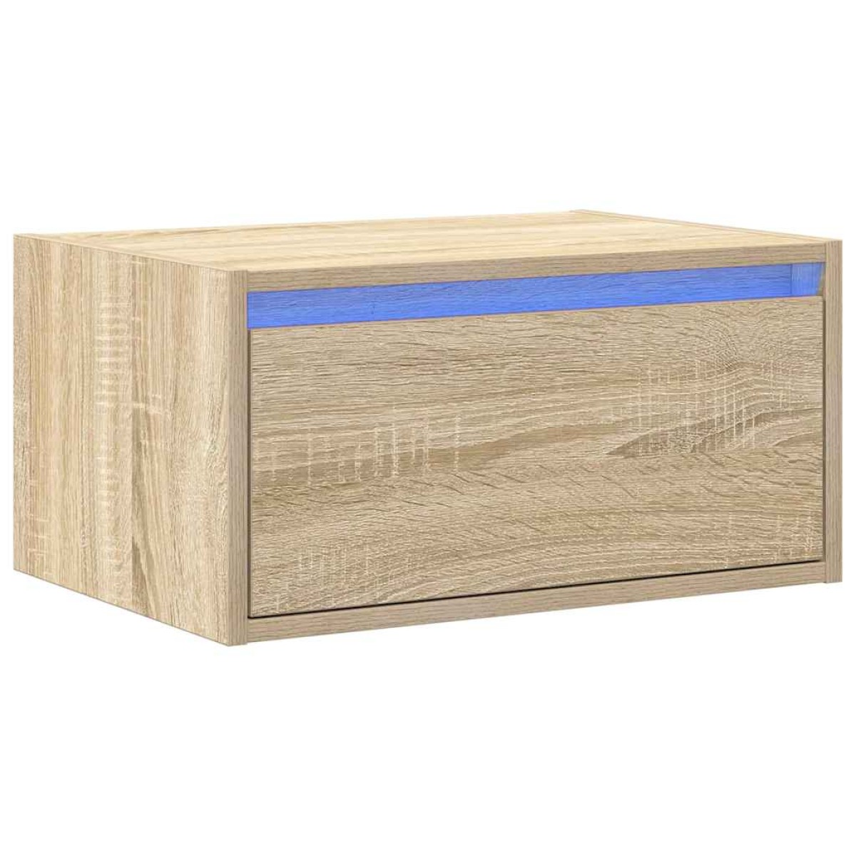vidaXL Κομοδίνο Επιτοίχιο με Φώτα LED Sonoma Δρυς