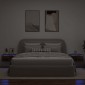 vidaXL Κομοδίνα Επιτοίχια με Φώτα LED 2 τεμ. Καπνιστή Δρυς