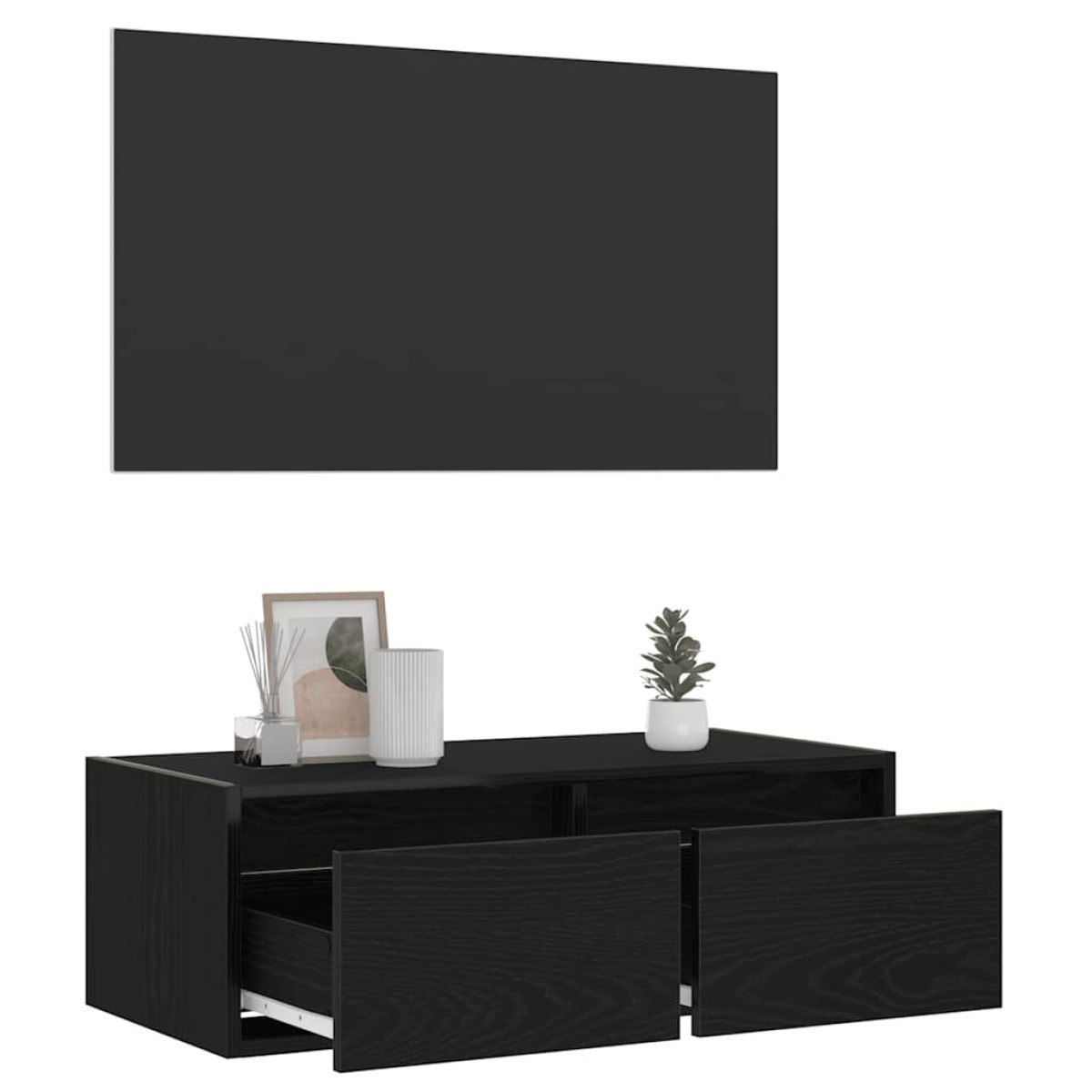 vidaXL Έπιπλο Τηλεόρασης με LED Μαύρη βελανιδιά 75x35,5x25 εκ.