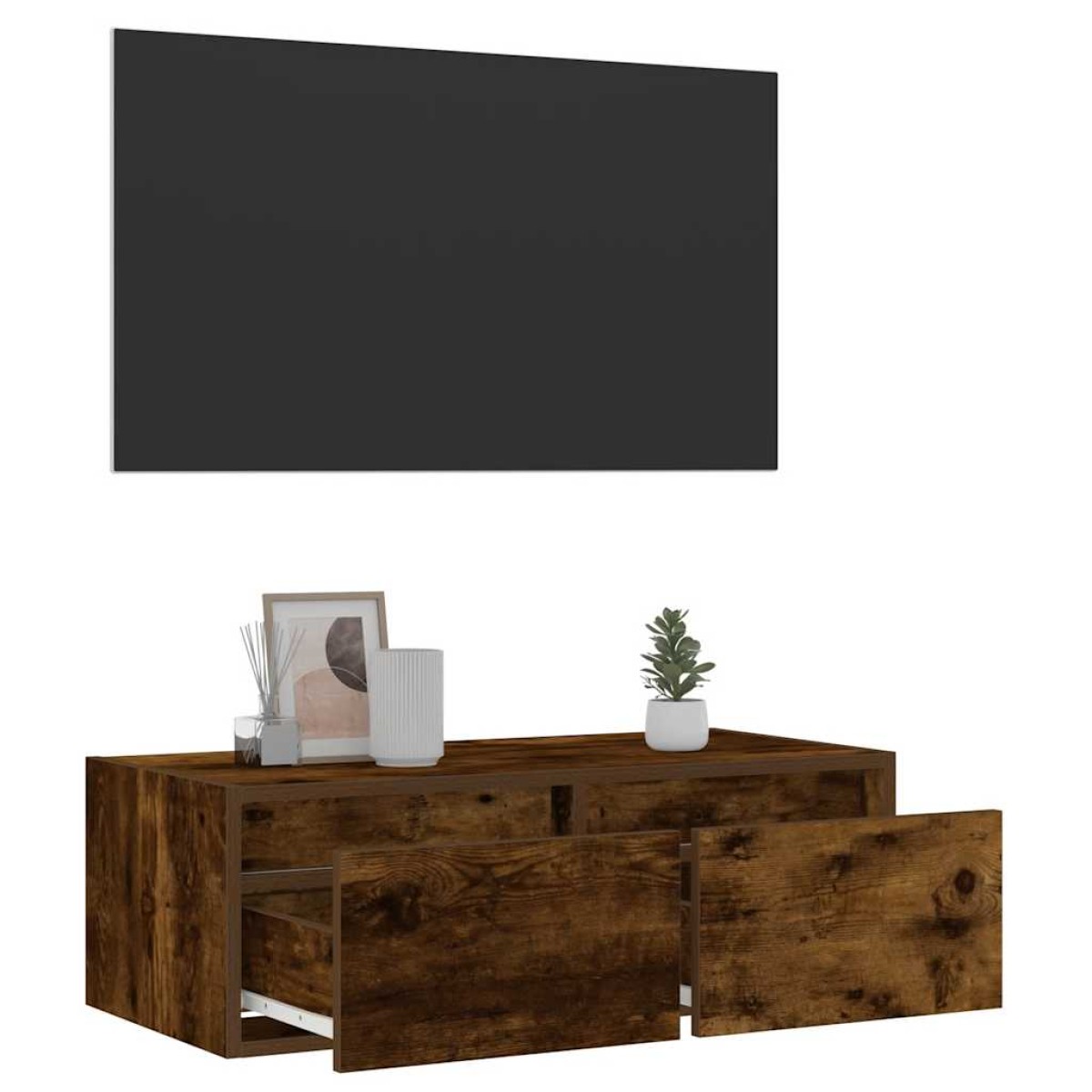 vidaXL Έπιπλο Τηλεόρασης με LED Καπνιστή Δρυς 75x35,5x25 εκ.