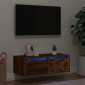 vidaXL Έπιπλο Τηλεόρασης με LED Καπνιστή Δρυς 75x35,5x25 εκ.