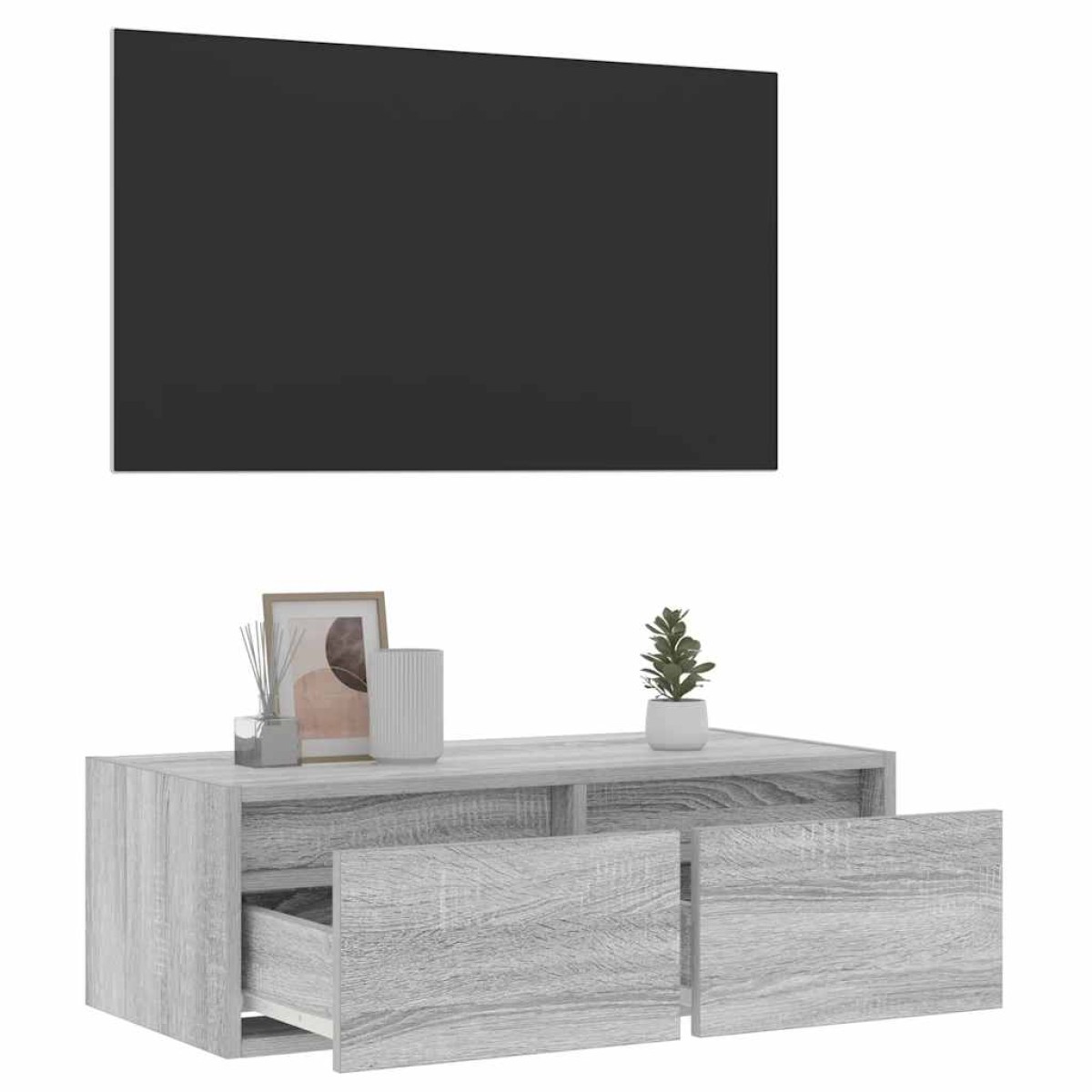 vidaXL Έπιπλο Τηλεόρασης με LED Γκρι Sonoma 75x35,5x25 εκ.