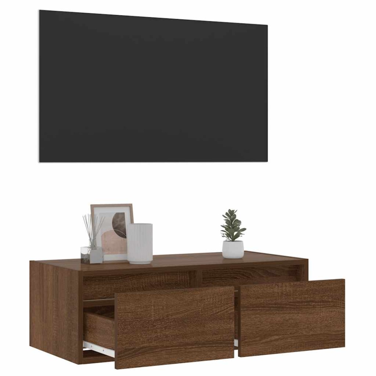 vidaXL Έπιπλο Τηλεόρασης με LED Καφέ Δρυς 75x35,5x25 εκ.