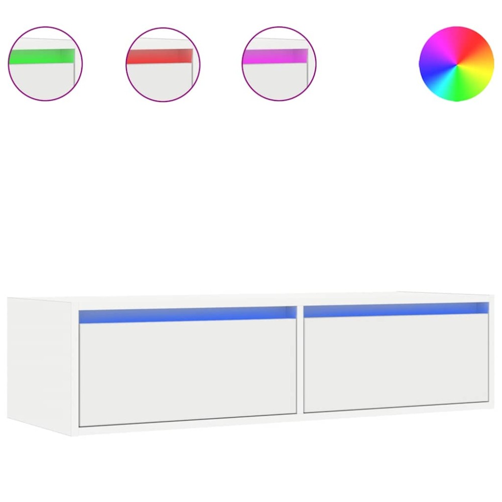vidaXL Έπιπλο Τηλεόρασης με LED Λευκό 100X35,5x25 εκ.