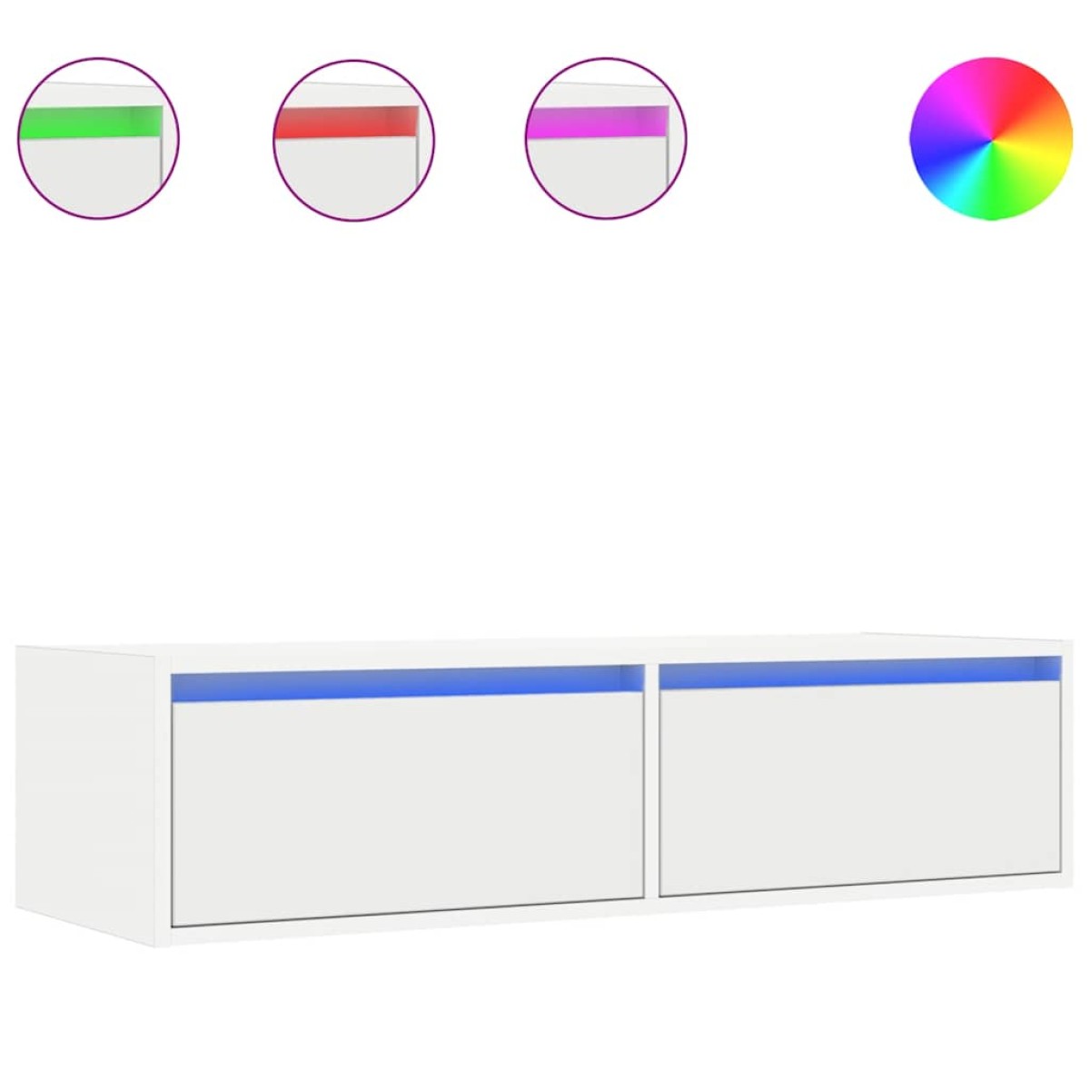 vidaXL Έπιπλο Τηλεόρασης με LED Λευκό 100X35,5x25 εκ.