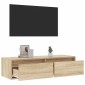 vidaXL Έπιπλο Τηλεόρασης με LED Sonoma Δρυς 100X35,5x25 εκ.