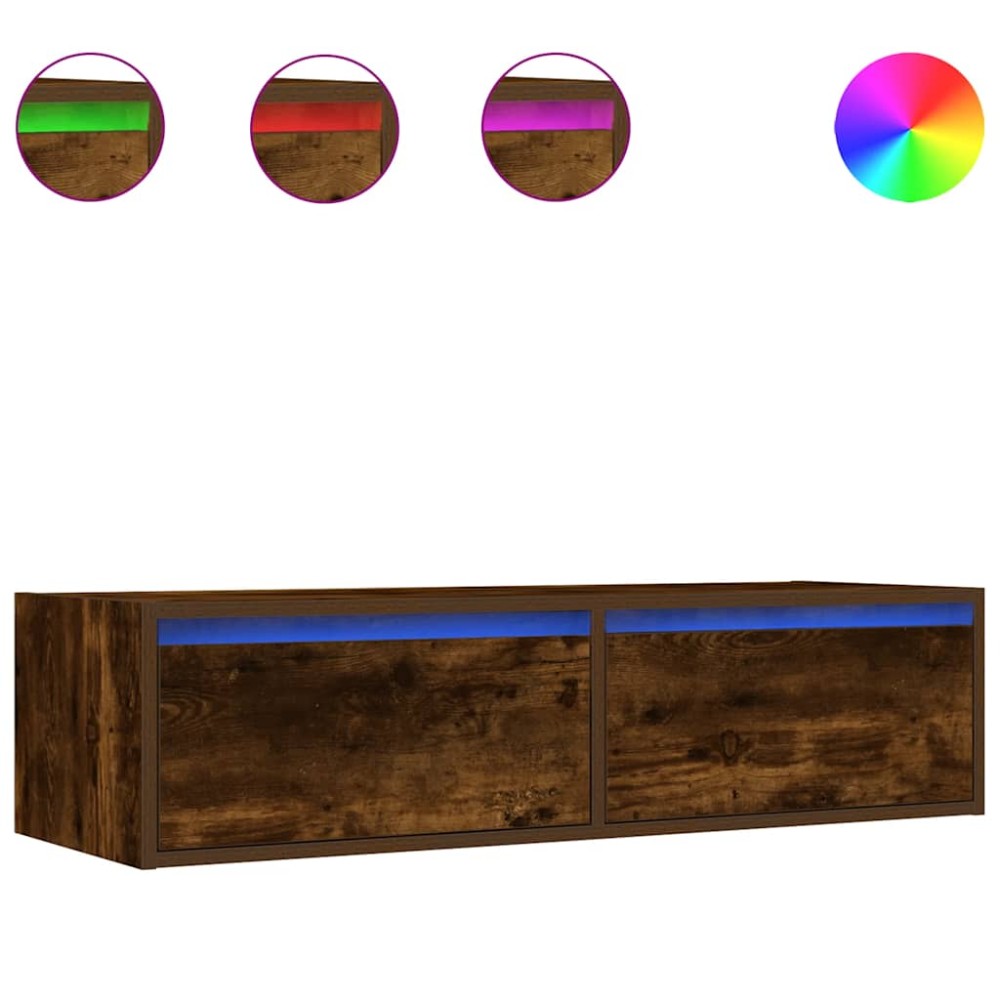 vidaXL Έπιπλο Τηλεόρασης με LED Καπνιστή Δρυς 100X35,5x25 εκ.