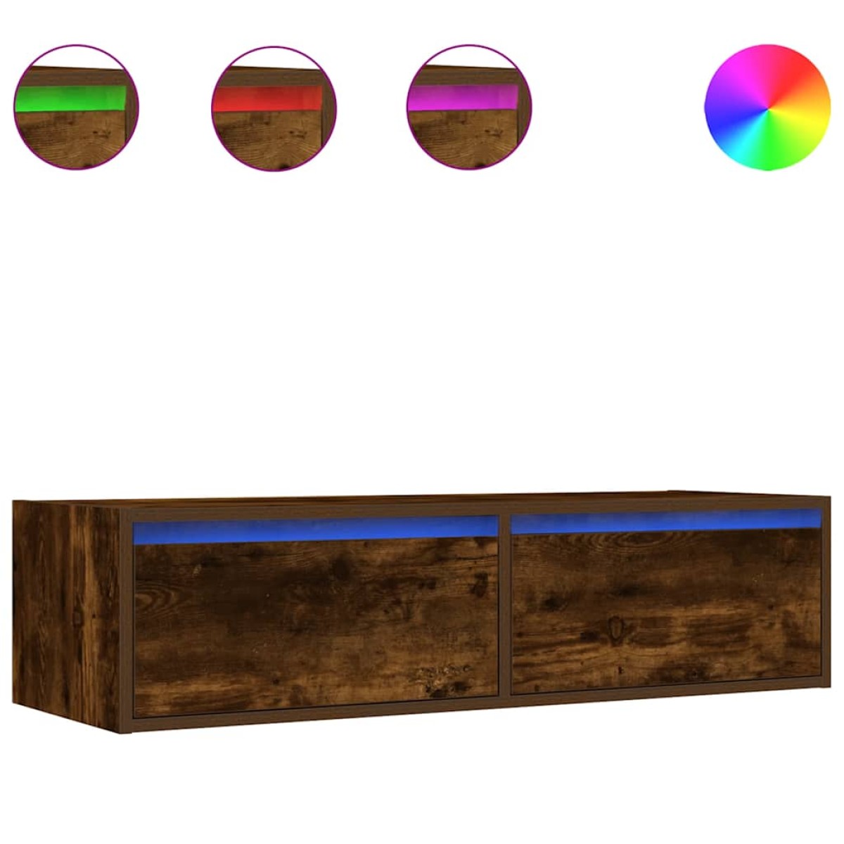 vidaXL Έπιπλο Τηλεόρασης με LED Καπνιστή Δρυς 100X35,5x25 εκ.