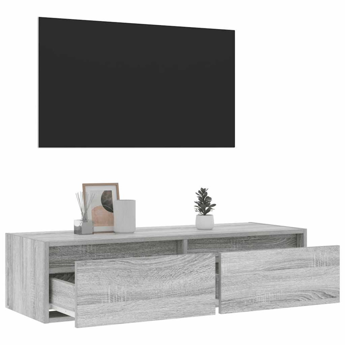 vidaXL Έπιπλο Τηλεόρασης με LED Γκρι Sonoma 100X35,5x25 εκ.