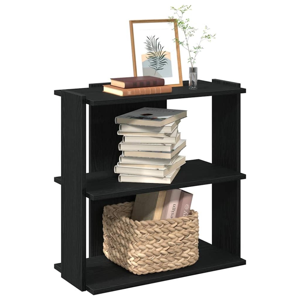vidaXL Βιβλιοθήκη 3 Επιπέδων Μαύρη 60x30x60 εκ. από Επεξεργ. Ξύλο