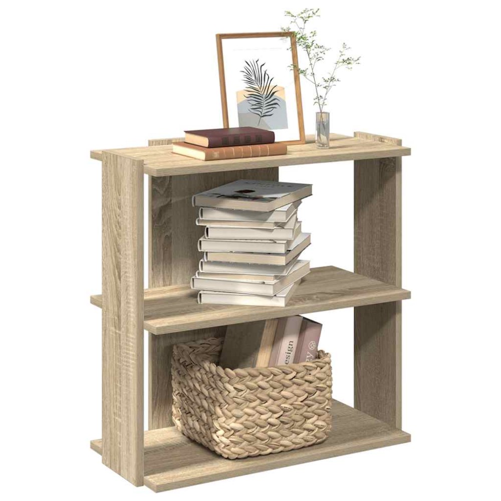 vidaXL Βιβλιοθήκη 3 Επιπέδων Sonoma Δρυς 60x30x60 εκ. Επεξεργ. Ξύλο