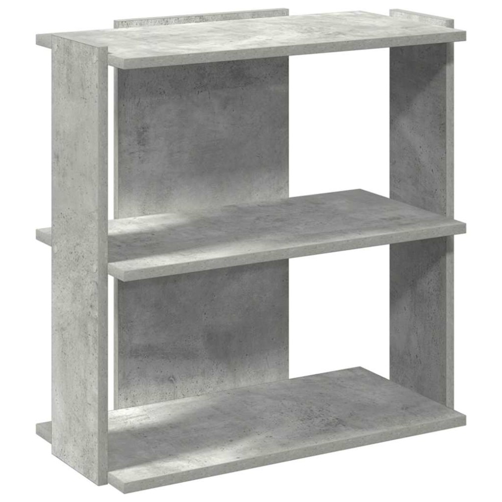 vidaXL Βιβλιοθήκη 3 επιπέδων Μπετόν Γκρι 60x30x60 cm Ξύλινη κατασκευή
