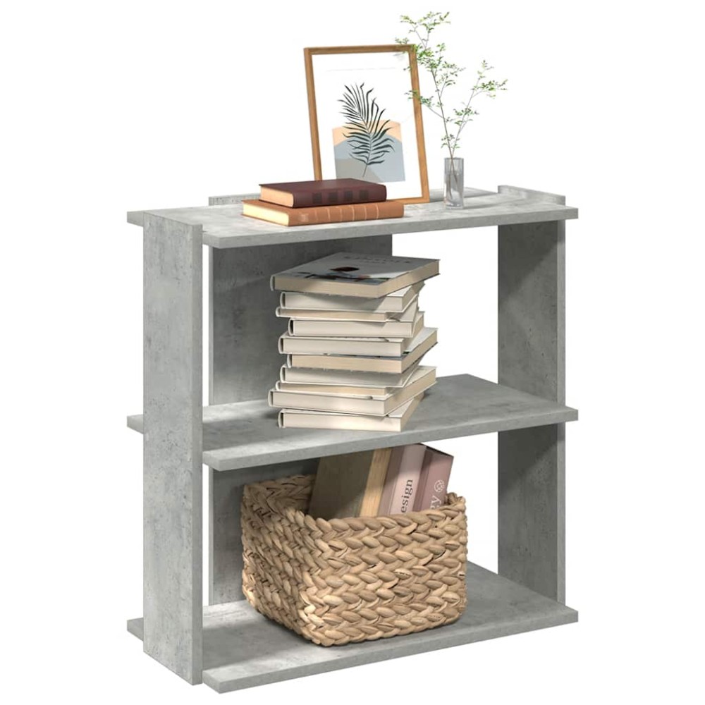 vidaXL Βιβλιοθήκη 3 επιπέδων Μπετόν Γκρι 60x30x60 cm Ξύλινη κατασκευή