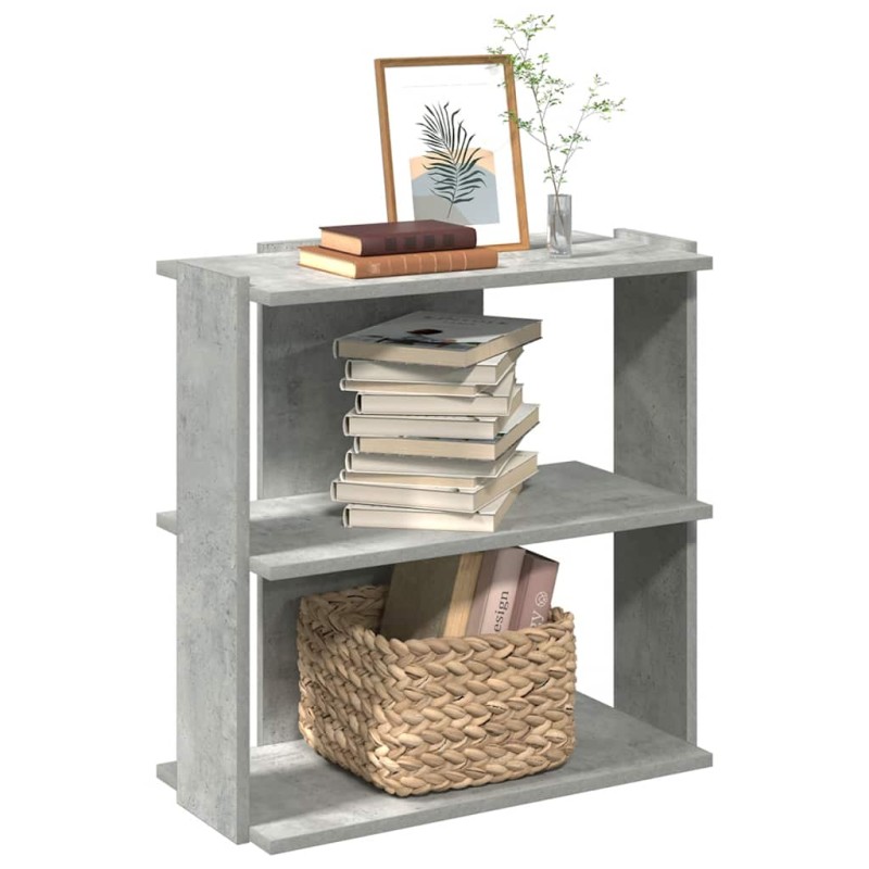 vidaXL Βιβλιοθήκη 3 επιπέδων Μπετόν Γκρι 60x30x60 cm Ξύλινη κατασκευή