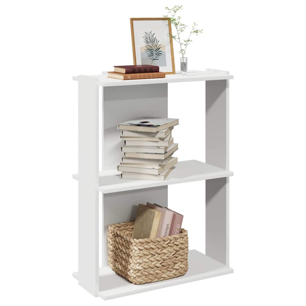 vidaXL Βιβλιοθήκη 3 επιπέδων Λευκό 60x30x80 cm Ξύλινη κατασκευή