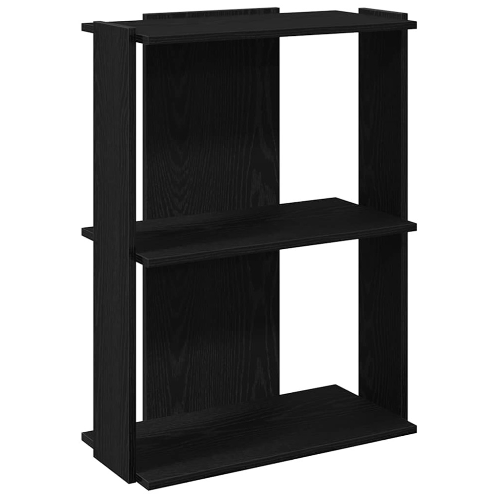 vidaXL Βιβλιοθήκη 3 Επιπέδων Μαύρη 60x30x80 εκ. από Επεξεργ. Ξύλο