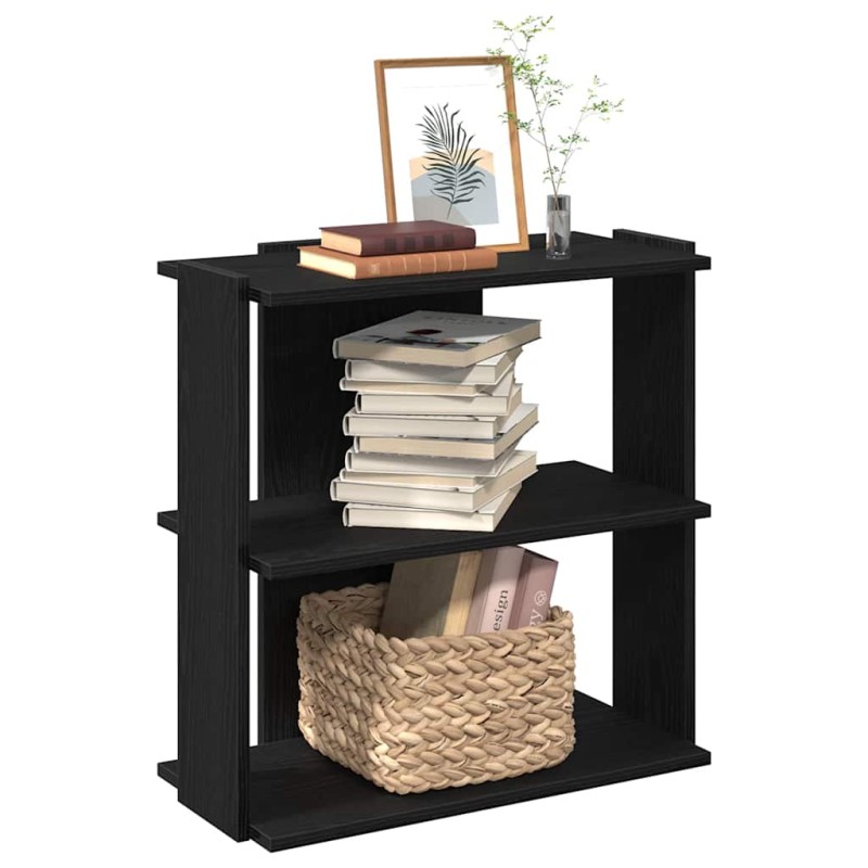 vidaXL Βιβλιοθήκη 3 Επιπέδων Μαύρη 60x30x80 εκ. από Επεξεργ. Ξύλο
