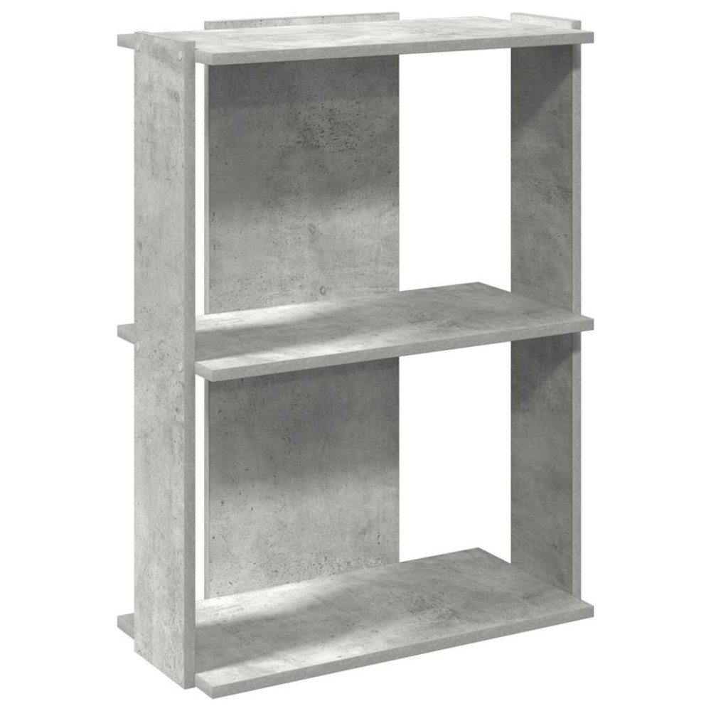 vidaXL Βιβλιοθήκη 3 επιπέδων Μπετόν Γκρι 60x30x80 cm Ξύλινη κατασκευή
