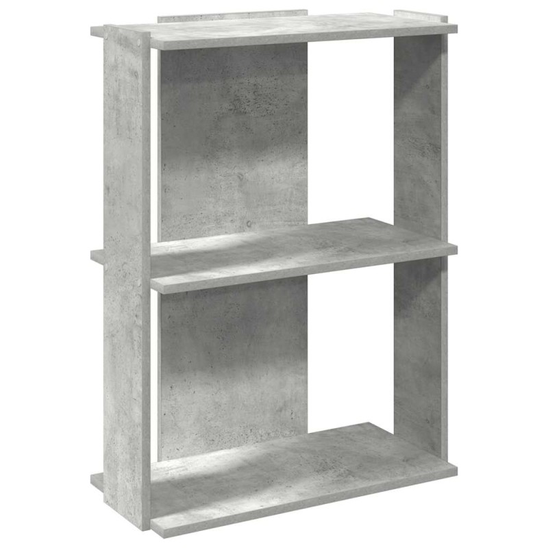 vidaXL Βιβλιοθήκη 3 επιπέδων Μπετόν Γκρι 60x30x80 cm Ξύλινη κατασκευή
