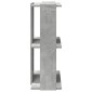 vidaXL Βιβλιοθήκη 3 επιπέδων Μπετόν Γκρι 60x30x80 cm Ξύλινη κατασκευή