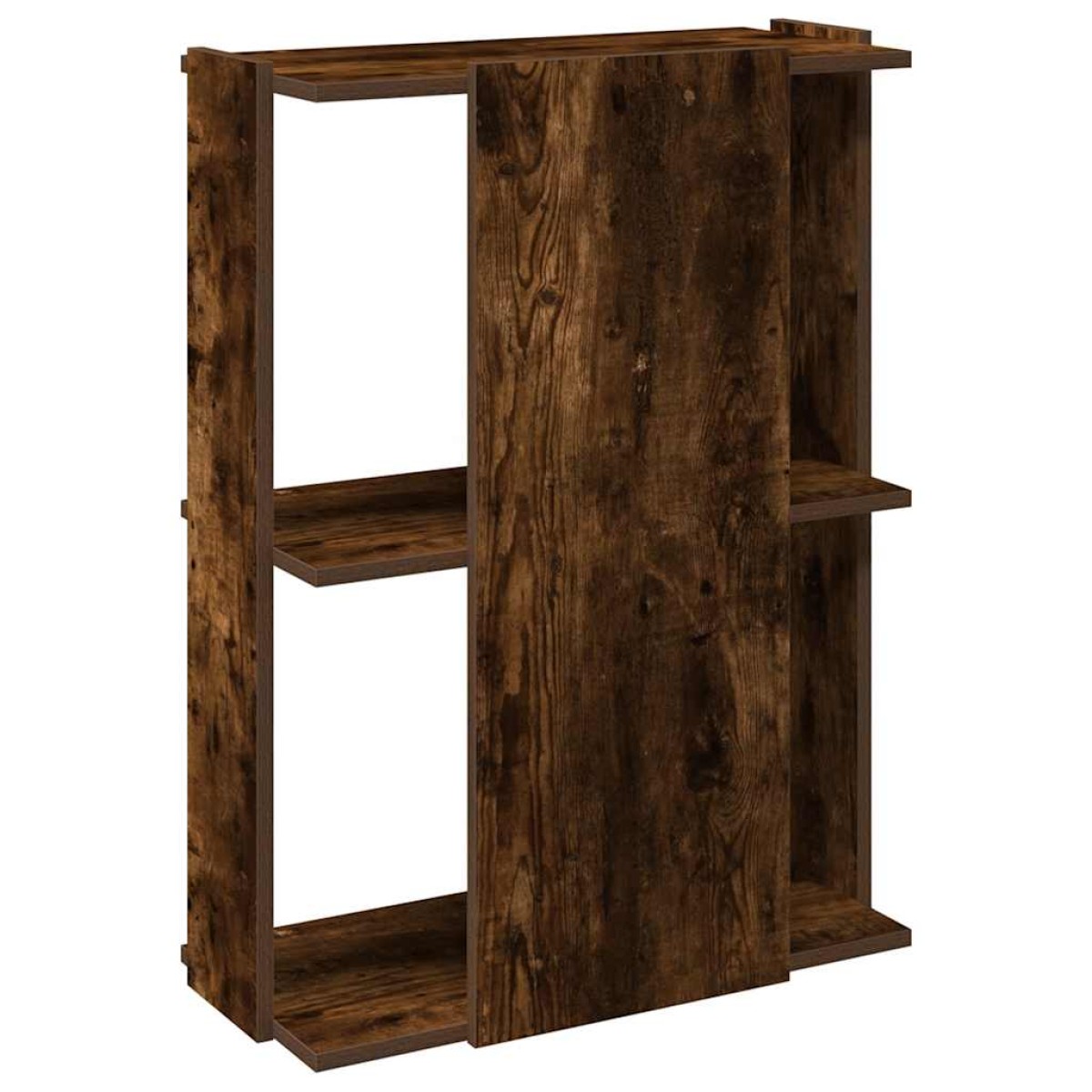 vidaXL Βιβλιοθήκη 3 Επιπέδων Καπνιστή Δρυς 60x30x80 εκ. Επεξεργ. Ξύλο