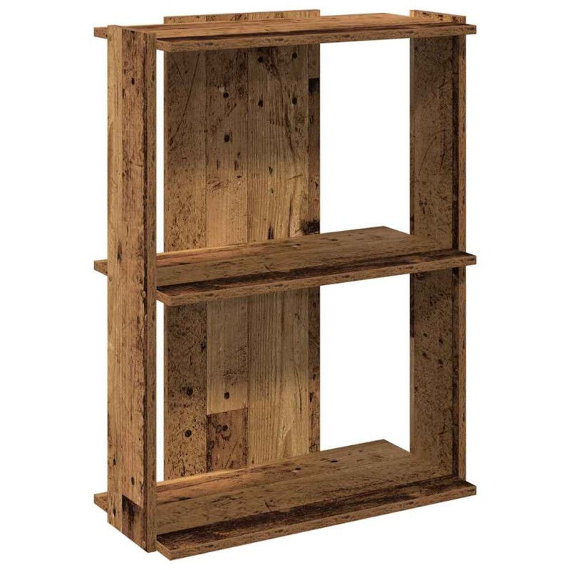 vidaXL Βιβλιοθήκη 3 επιπέδων Παλιό Ξύλο 60x30x80 cm Ξύλινη κατασκευή
