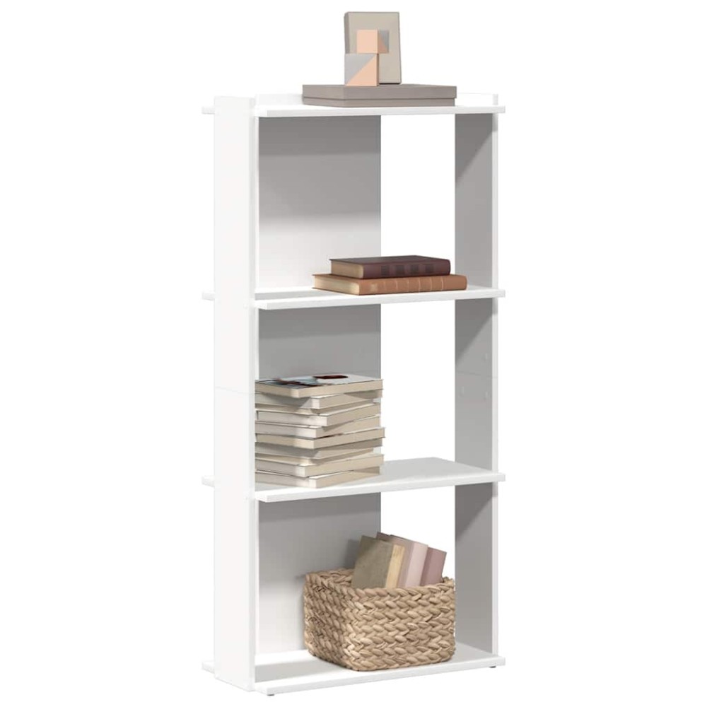 vidaXL Βιβλιοθήκη 3 επιπέδων Λευκό 60x30x120 cm Ξύλινη κατασκευή