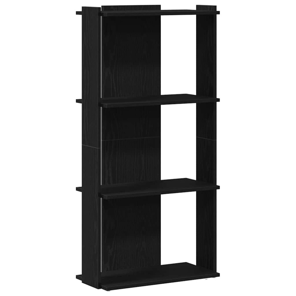 vidaXL Βιβλιοθήκη 3 Επιπέδων Μαύρη 60x30x120 εκ. Επεξεργασμένο Ξύλο