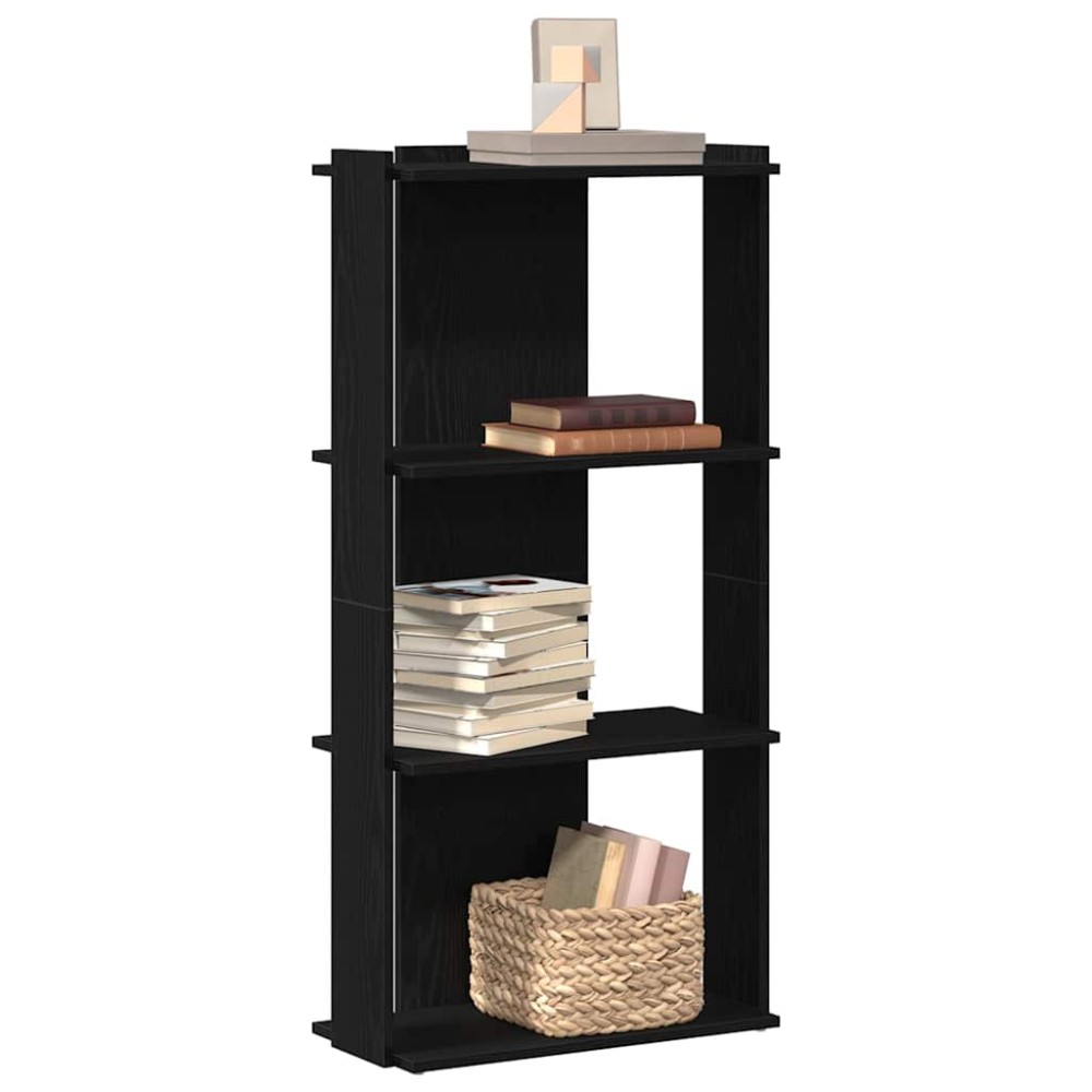 vidaXL Βιβλιοθήκη 3 Επιπέδων Μαύρη 60x30x120 εκ. Επεξεργασμένο Ξύλο