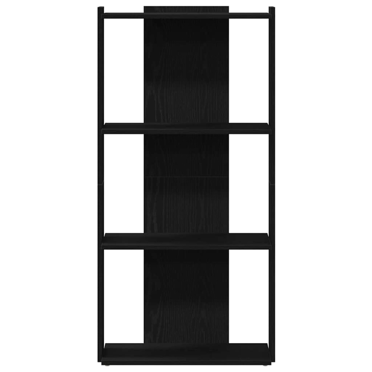 vidaXL Βιβλιοθήκη 3 Επιπέδων Μαύρη 60x30x120 εκ. Επεξεργασμένο Ξύλο