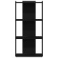 vidaXL Βιβλιοθήκη 3 Επιπέδων Μαύρη 60x30x120 εκ. Επεξεργασμένο Ξύλο