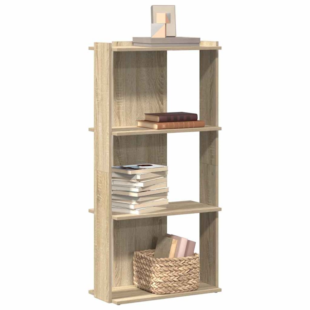 vidaXL Βιβλιοθήκη 3 Επιπέδων Sonoma Δρυς 60x30x120 εκ. Επεξεργ. Ξύλο