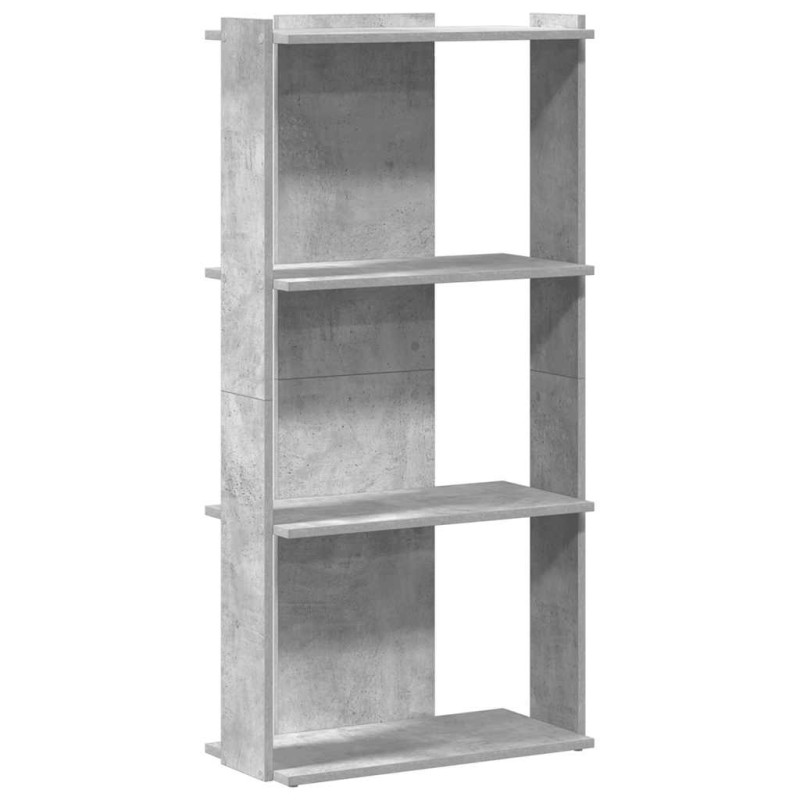 vidaXL Βιβλιοθήκη 3 επιπέδων Μπετόν Γκρι 60x30x120 cm Ξύλινη κατασκευή