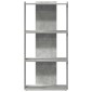 vidaXL Βιβλιοθήκη 3 επιπέδων Μπετόν Γκρι 60x30x120 cm Ξύλινη κατασκευή
