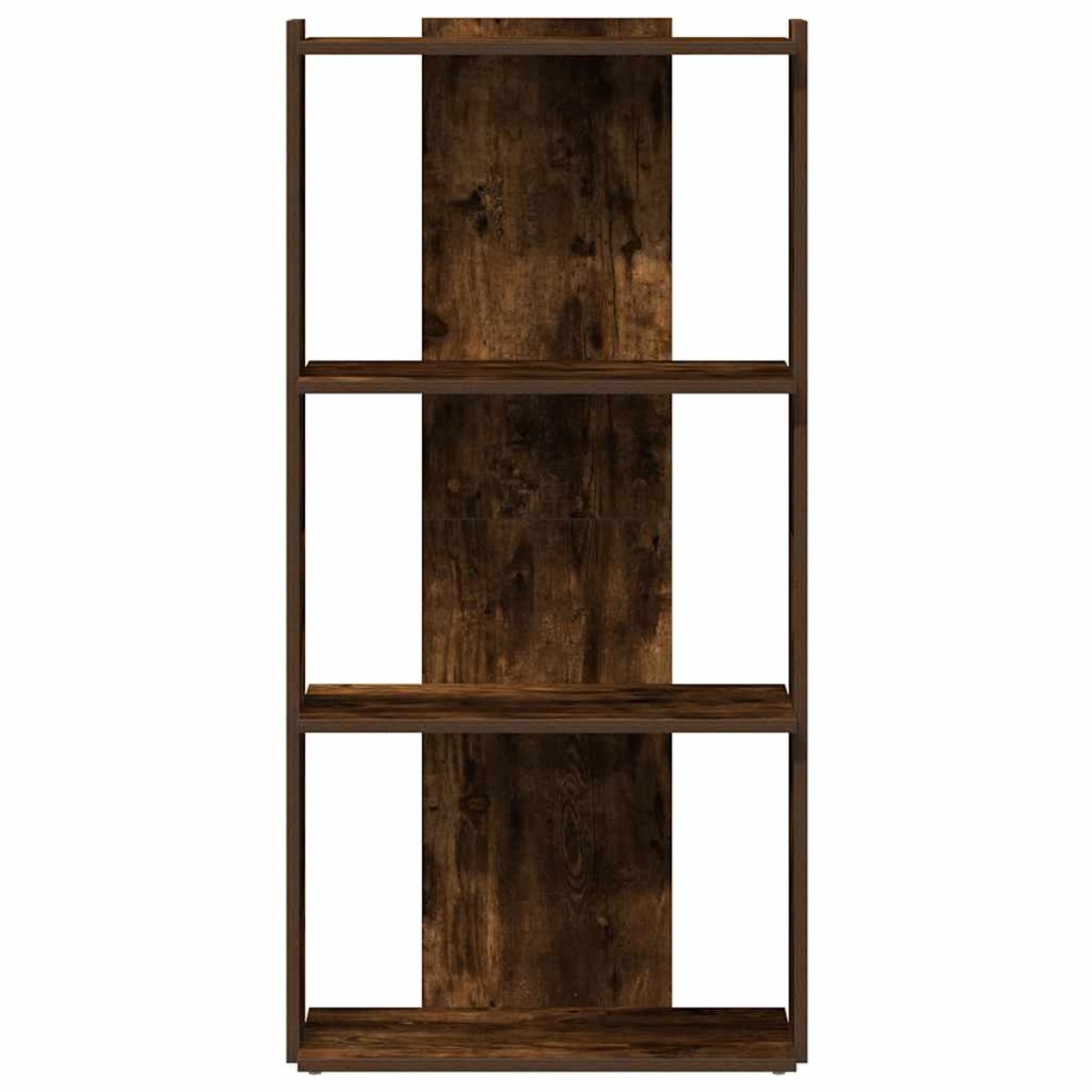 vidaXL Βιβλιοθήκη 3 Επιπέδων Καπνιστή Δρυς 60x30x120 εκ. Επεξεργ. Ξύλο