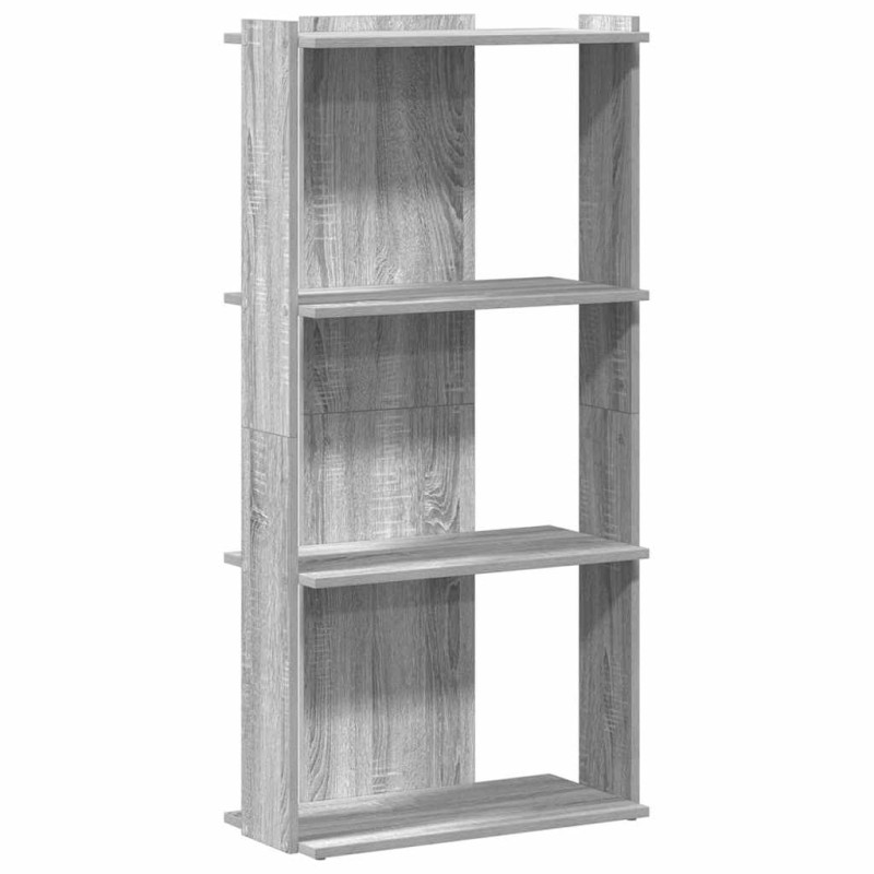 vidaXL Βιβλιοθήκη 3 Επιπέδων Γκρι Sonoma 60x30x120 εκ. Επεξεργ. Ξύλο
