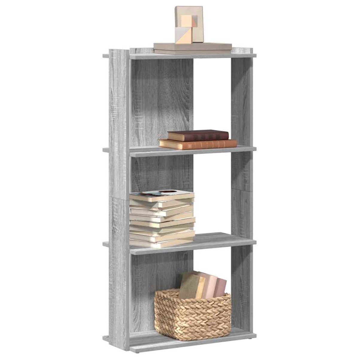 vidaXL Βιβλιοθήκη 3 Επιπέδων Γκρι Sonoma 60x30x120 εκ. Επεξεργ. Ξύλο