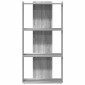 vidaXL Βιβλιοθήκη 3 Επιπέδων Γκρι Sonoma 60x30x120 εκ. Επεξεργ. Ξύλο