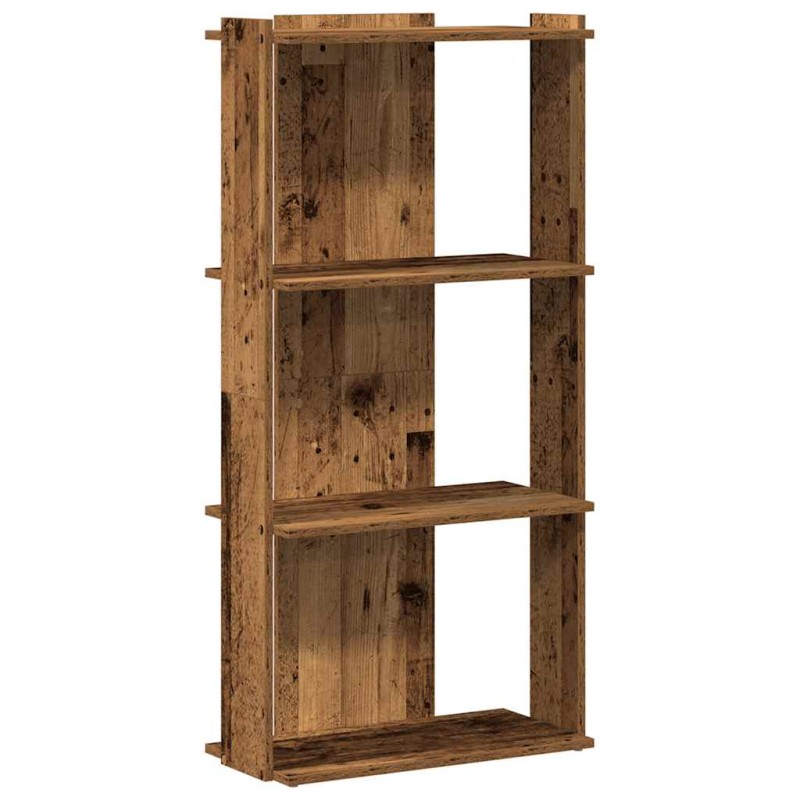 vidaXL Βιβλιοθήκη 3 επιπέδων Παλιό Ξύλο 60x30x120 cm Ξύλινη κατασκευή