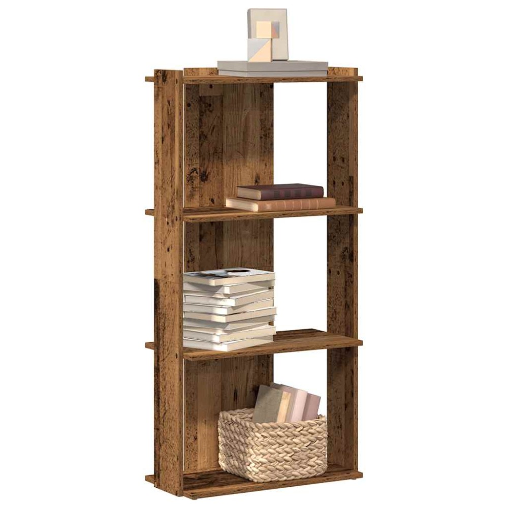 vidaXL Βιβλιοθήκη 3 επιπέδων Παλιό Ξύλο 60x30x120 cm Ξύλινη κατασκευή