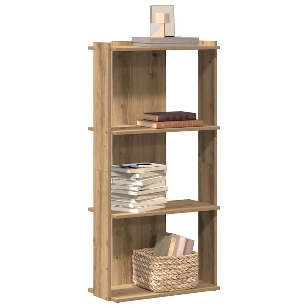vidaXL Βιβλιοθήκη 3 επιπέδων Δρυς τεχνίτης 60x30x120 cm