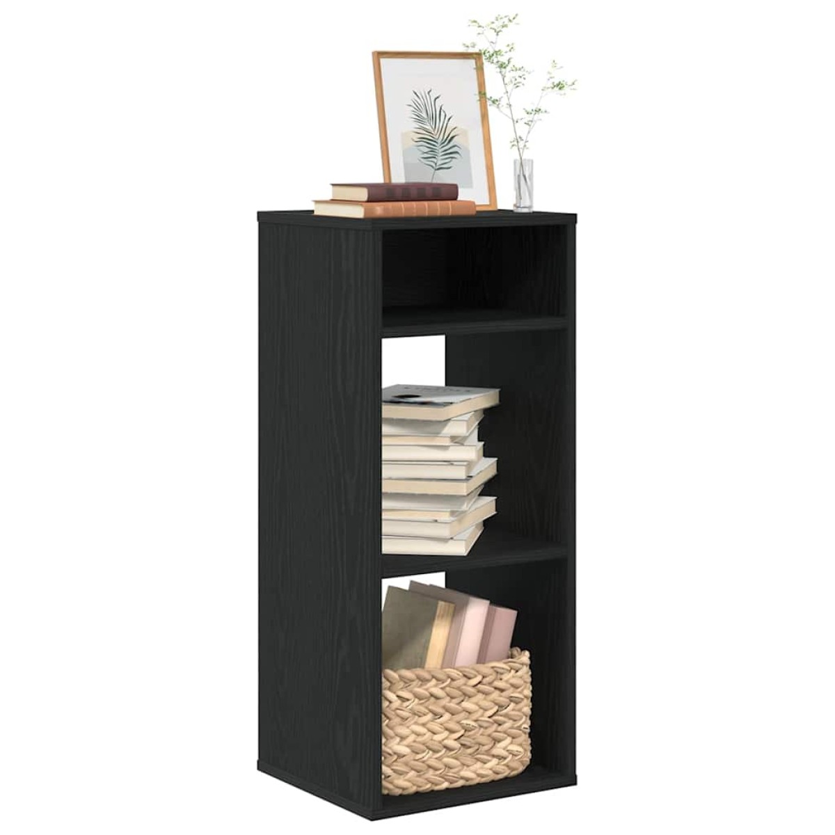 vidaXL Βιβλιοθήκη με 5 Ράφια Μαύρη 34x31x80 εκ. Επεξεργασμένο Ξύλο