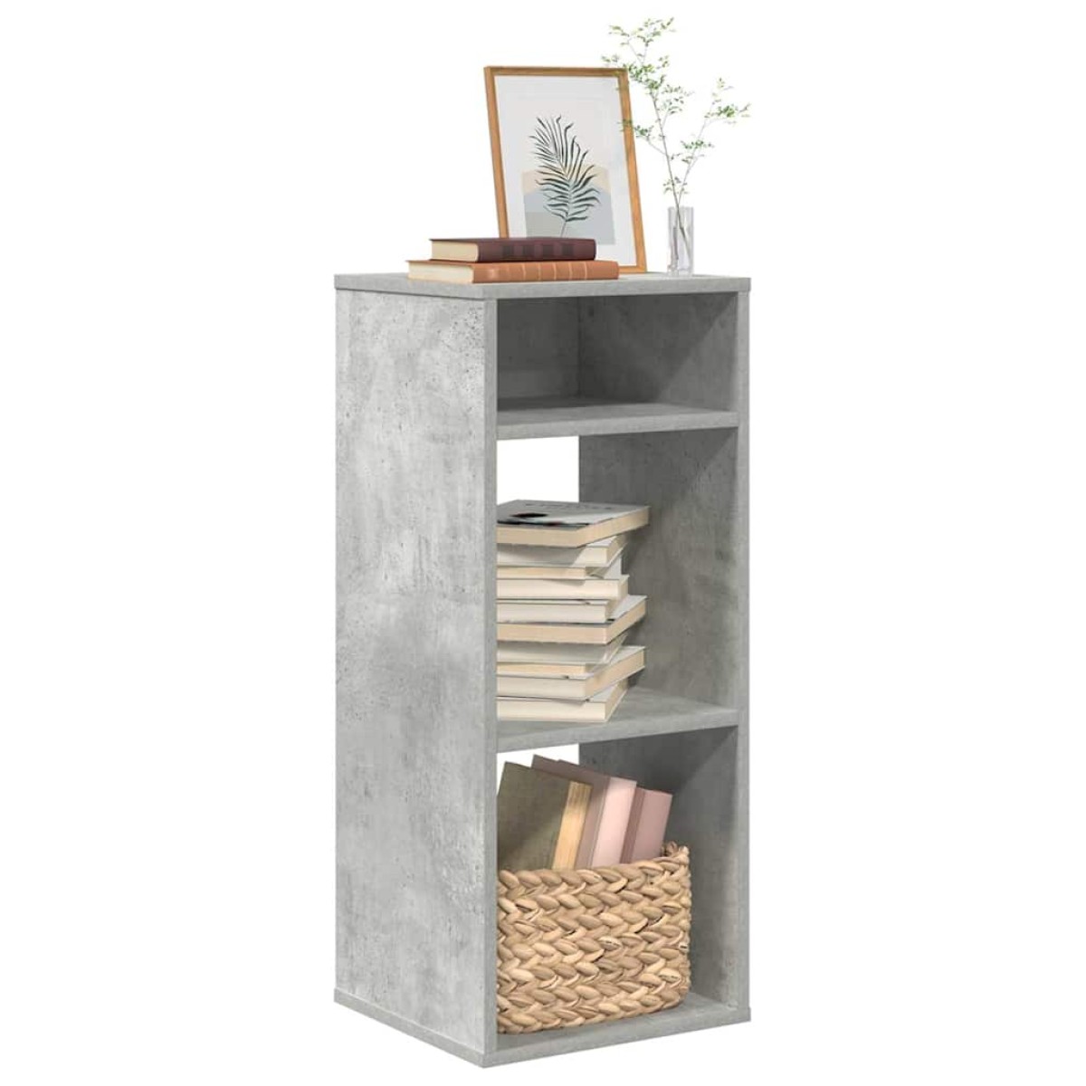 vidaXL Βιβλιοθήκη Γκρι του Σκυροδέματος 34x31x80 εκ. Επεξ. Ξύλο