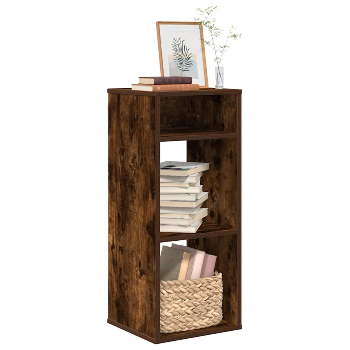 vidaXL Βιβλιοθήκη Καπνιστή Δρυς 34x31x80 εκ. από Επεξεργασμένο Ξύλο