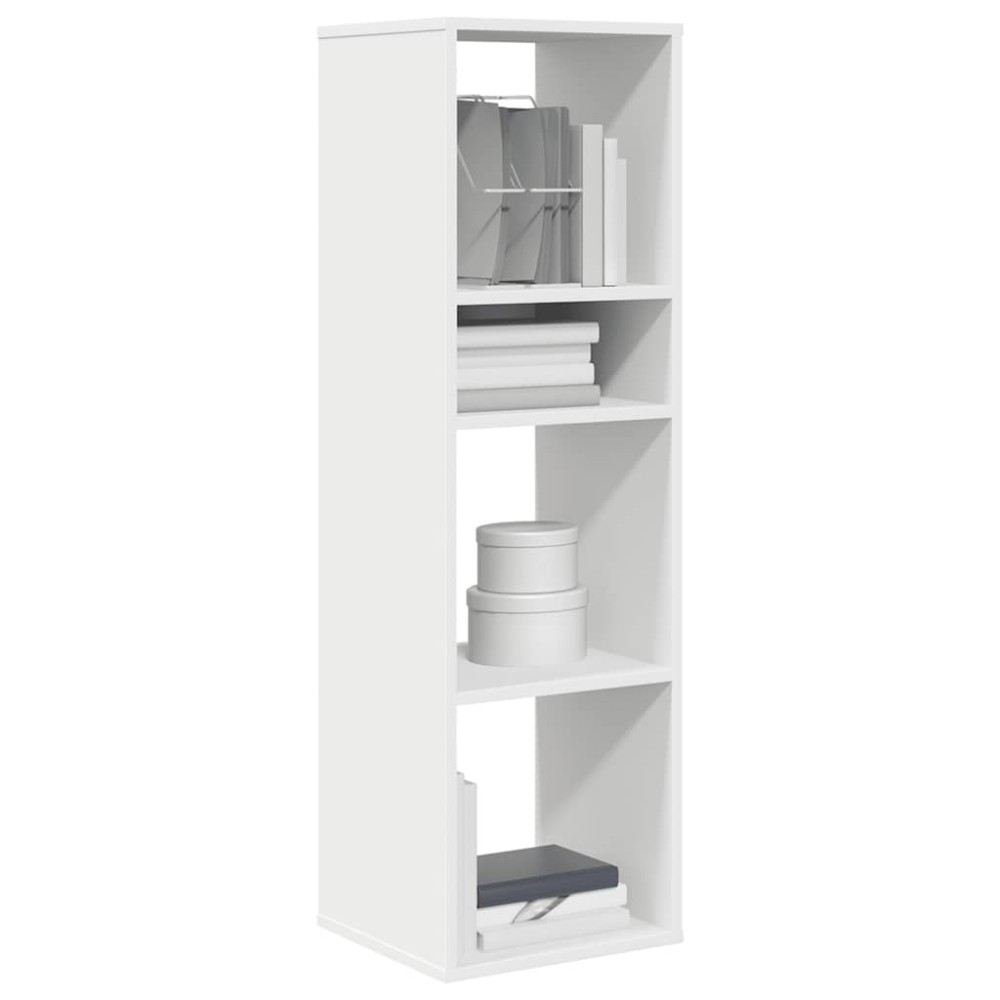 vidaXL Βιβλιοθήκη με 5 Ράφια Λευκή 34x31x112 εκ. Επεξεργασμένο Ξύλο