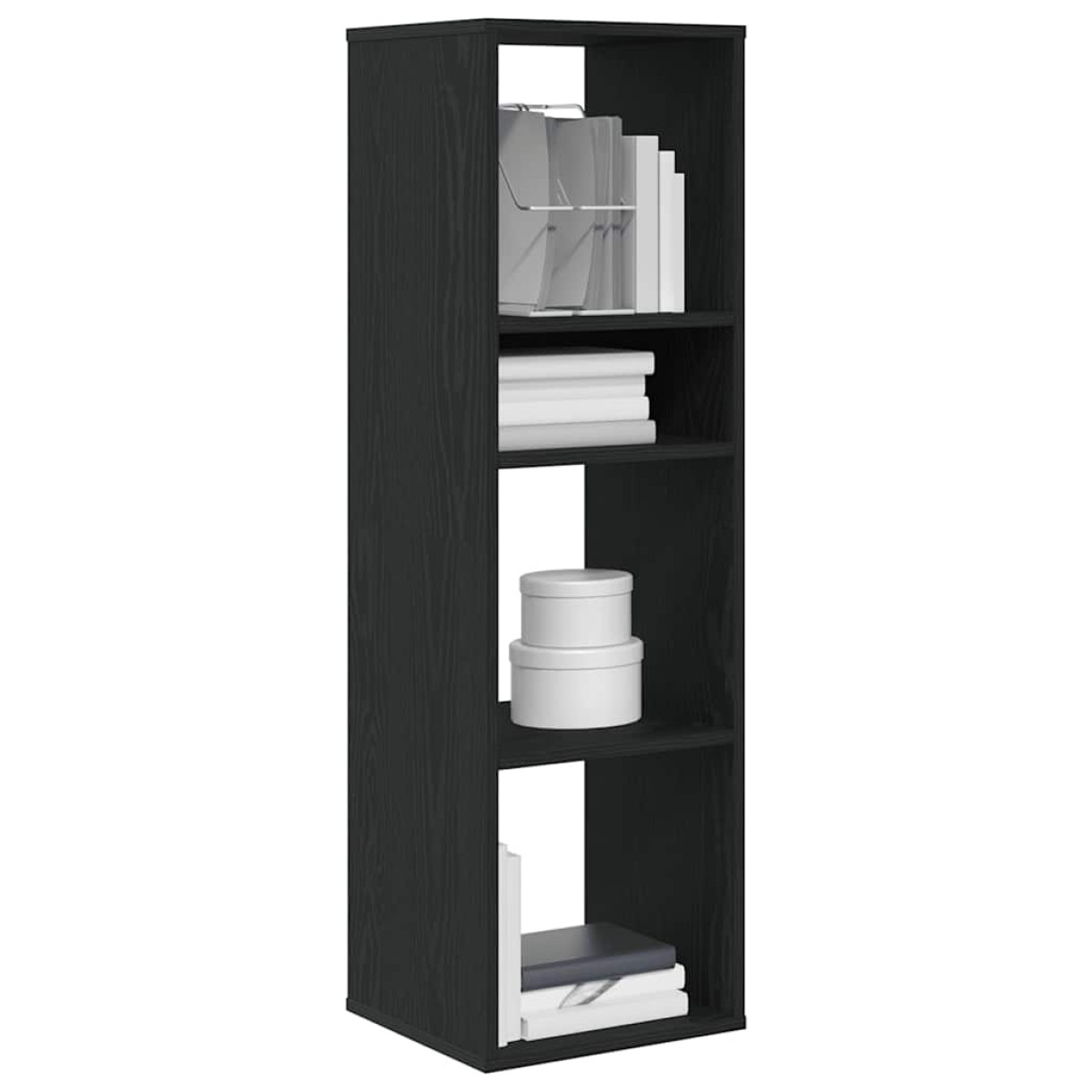 vidaXL Βιβλιοθήκη Μαύρη 34x31x112 εκ. από Επεξεργασμένο Ξύλο