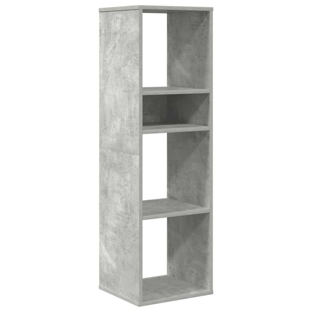 vidaXL Βιβλιοθήκη Γκρι του Σκυροδέματος 34x31x112 εκ. από Μοριοσανίδα